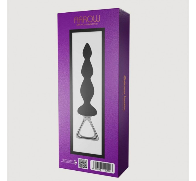 Анальна силіконова ялинка Adrien Lastic Arrow з металевим утримувачем, чорна
