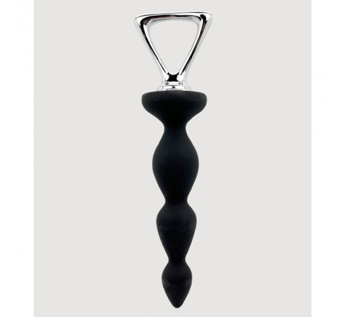 Анальна силіконова ялинка Adrien Lastic Arrow з металевим утримувачем, чорна