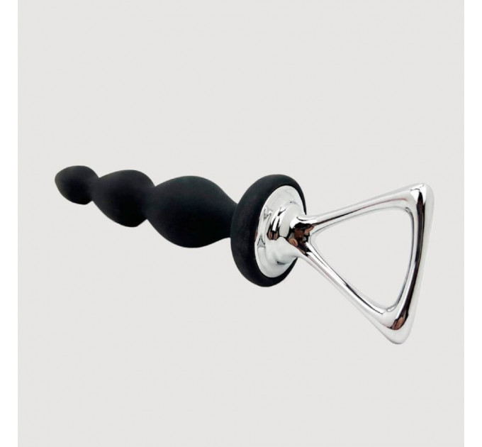 Анальна силіконова ялинка Adrien Lastic Arrow з металевим утримувачем, чорна