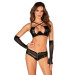 Ажурные перчатки до локтей A772 Obsessive, черные, One Size