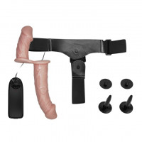 Подвійний страпон з вібрацією Ultra Passionate Harness Dual Vibration з провідним пультом керування