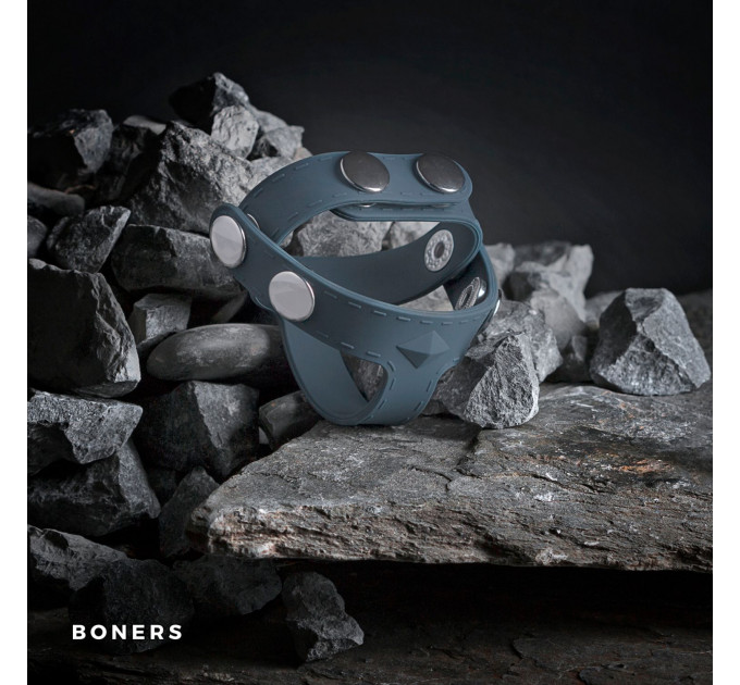 Ерекційне кільце Boners T-shape Ball Splitter, сіре