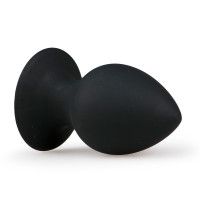 Анальная пробка с присоской Round Butt Plug черная, 8.5 см х 4 см