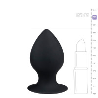 Анальная пробка с присоской Round Butt Plug черная, 8.5 см х 4 см