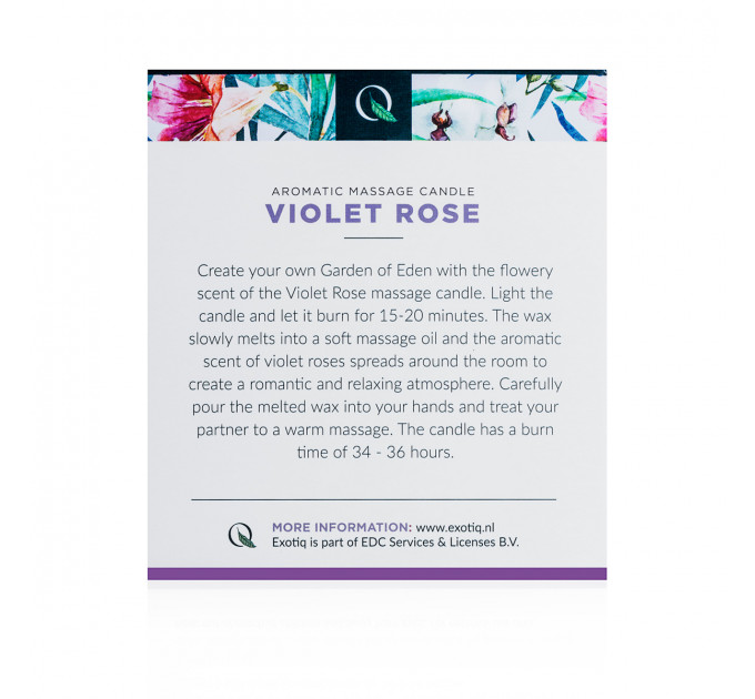 EX-MC-02-200 Массажная свеча Exotiq Massage Candle Violet Rose 200 г