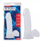 Фаллоимитатор с яичками Chisa Hi-Rubber Inch Dildo на присоске, прозрачный