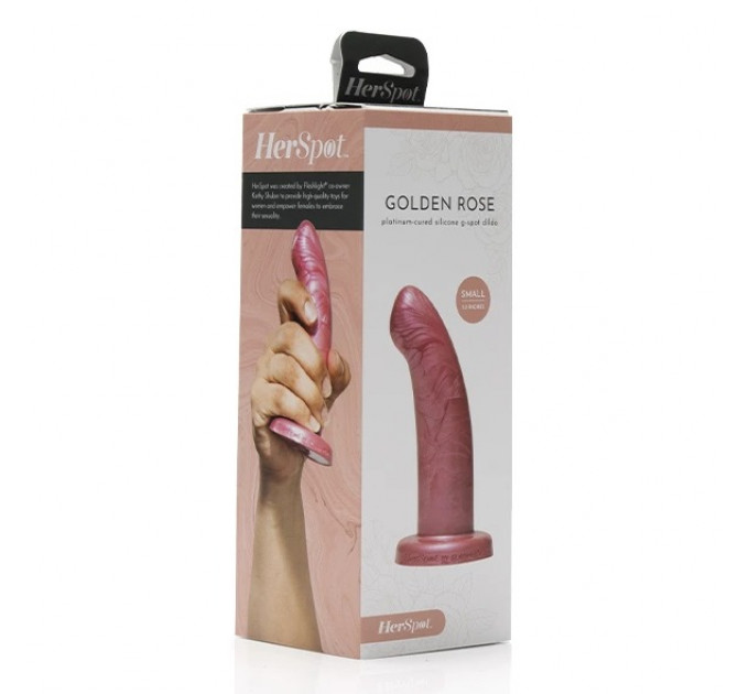 Фаллоимитатор с изогнутым стержнем FleshLight HerSpot розовое золото, Medium