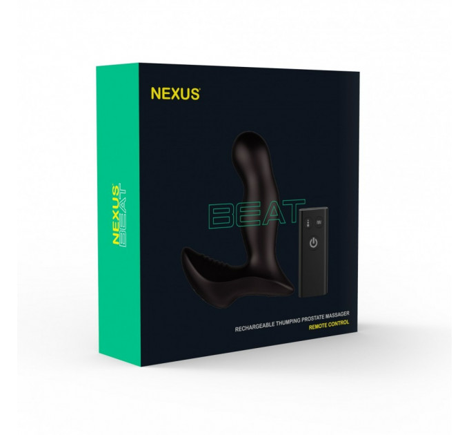 Масажер простати Nexus Beat Remote Control з пульсацією на головці, 13.3 х 4 см (чорний)