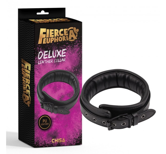 Ошейник CHISA Fierce Euphoria DELUXE из искусственной кожи, черный