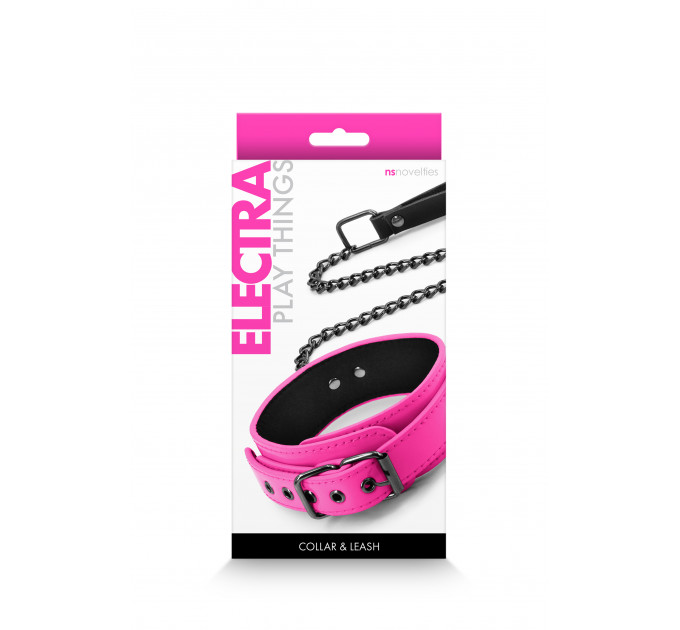 Ошейник с поводком NS Novelties ELECTRA COLLAR & LEASH PINK