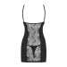Пеньюар с цветочным кружевом Obsessive Heartina, черный, L/XL