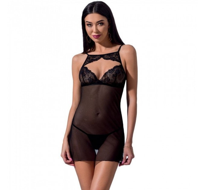 Пеньюар VERONIQUE CHEMISE black S/M - Passion
