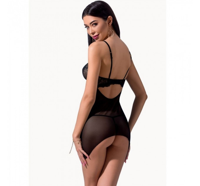 Пеньюар VERONIQUE CHEMISE black S/M - Passion