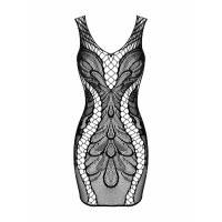 Сукня у дрібну та велику сітку з візерунком Obsessive D608 чорний, S/M/L