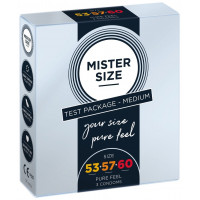 Тестбокс/Комплект із 3-х презервативів Mister Size 53-57-60, для визначення ідеального розміру