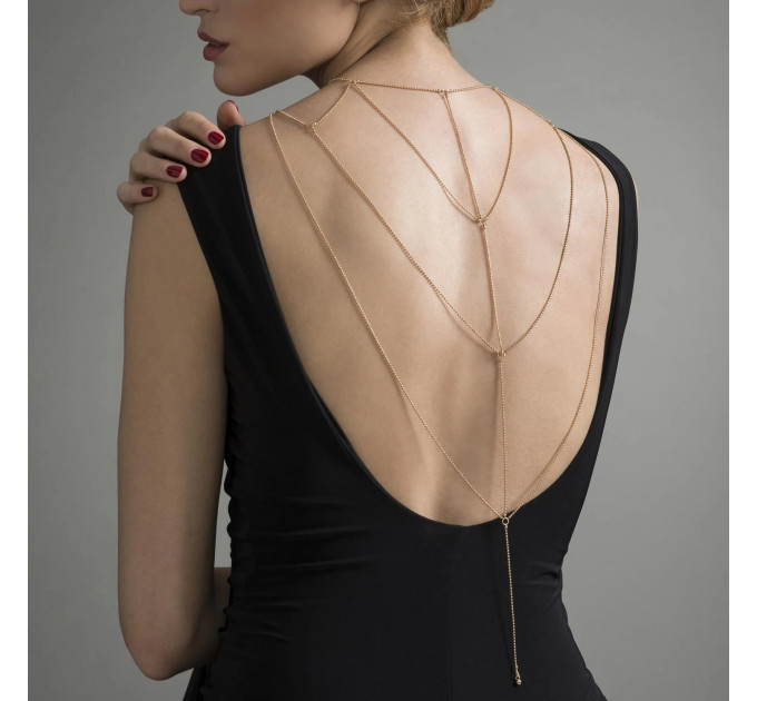 Цепочка для спины Bijoux Indiscrets Magnifique Back and Cleavage Chain - Gold, украшение для тела