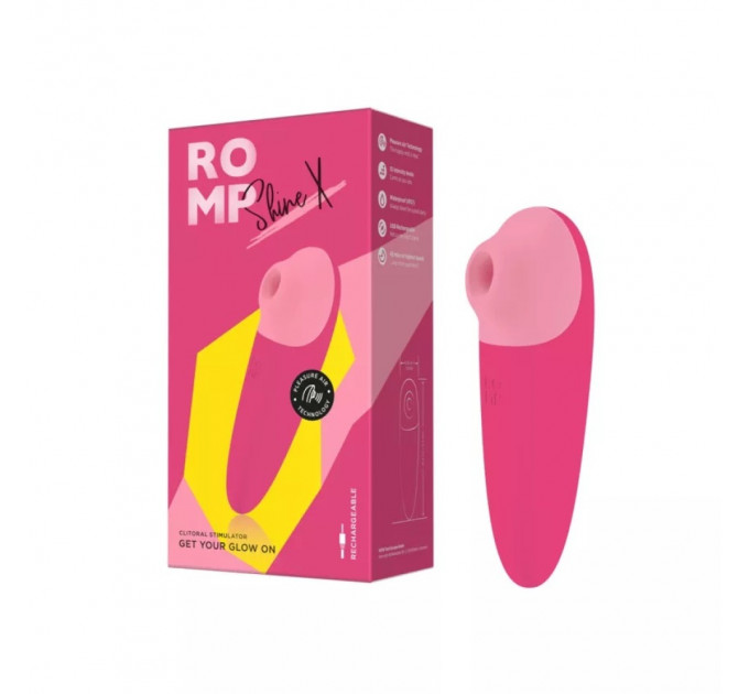 Вакуумный клиторальный стимулятор ROMP Shine X, розовый