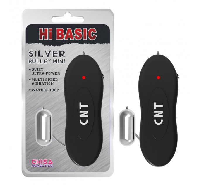 Вибропуля на пульте управления Chisa Hi-Basic Silver Bullet Mini, серебристая