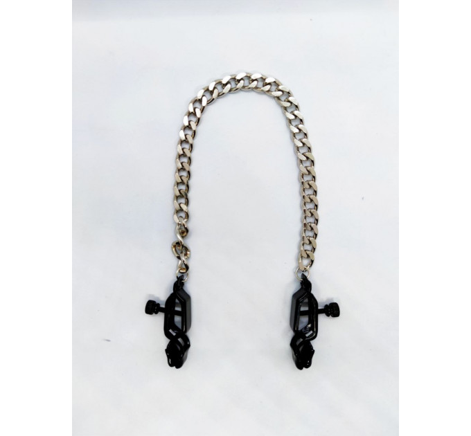 Зажимы на соски DS Fetish Nipple clamps iron L silver/black 81,3 g