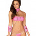 Комплект чокер с наручниками Obsessive Lollypopy Cuffs One Size Розовые