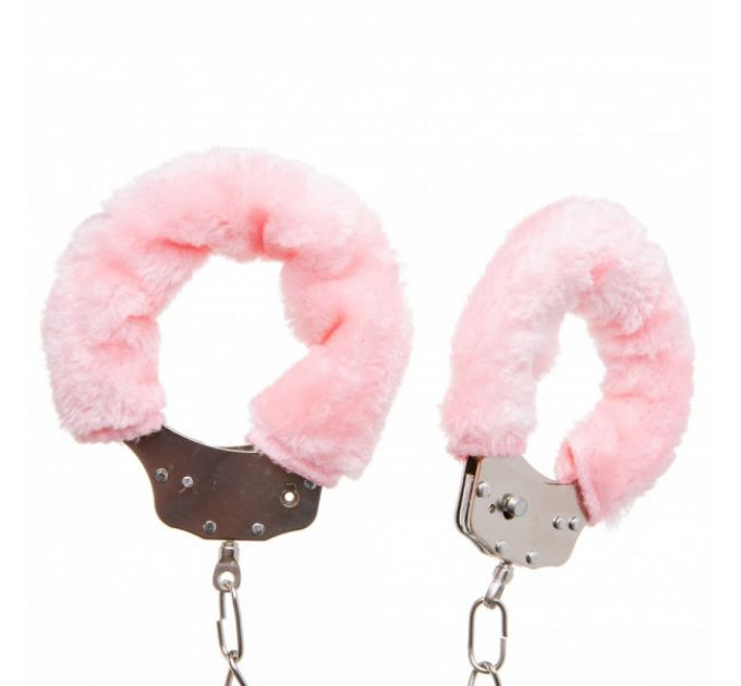 Поножи металлические с мехом DS Fetish Metal, Pink