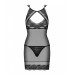 Сорочка кружевная Obsessive Allastia chemise & thong black S/M