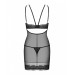 Сорочка кружевная Obsessive Allastia chemise & thong black S/M