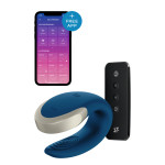 Люксовый Smart вибратор для пар Satisfyer Double Love Luxury, синий