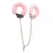 Поножи металлические с мехом DS Fetish Metal, Pink