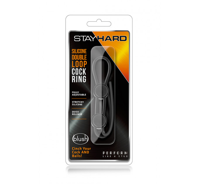 T331085 регульоване ерекційне кільце STAY HARD DOUBLE LOOP BLACK