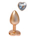 Алюмінієва анальна пробка золотиста Dream Toys Gleaming Love з декоративним білим каменем, S