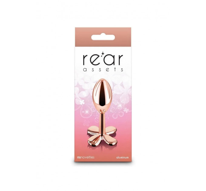 Анальна пробка металева NS Novelties Rear Assets Clover, золотий
