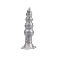 Анальная пробка рельефная Chisa Dark Muscle Silver, размер M