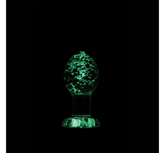 Анальна пробка скляна NS Novelties, що світиться FIREFLY GLASS PLUG MEDIUM CLEAR