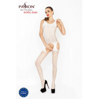 Бодістокінг із вставками великої сітки BS029 білий Passion S/L