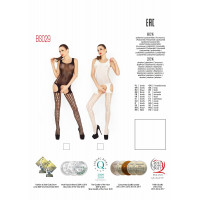 Бодістокінг із вставками великої сітки BS029 білий Passion S/L