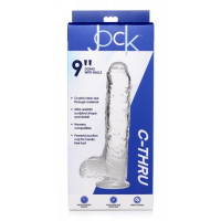 Фаллоимитатор реалистичный на присоске Jock C-Thru прозрачный, 25 см