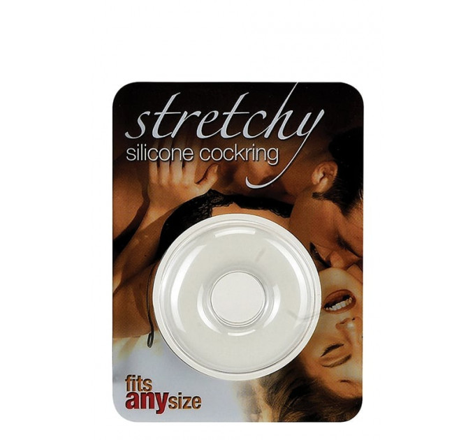 Ерекційне кільце Seven Creations Stretchy Cockring Transparent, біле