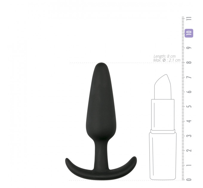 ET110BLK-S Анальная пробка Buttplug черная, S