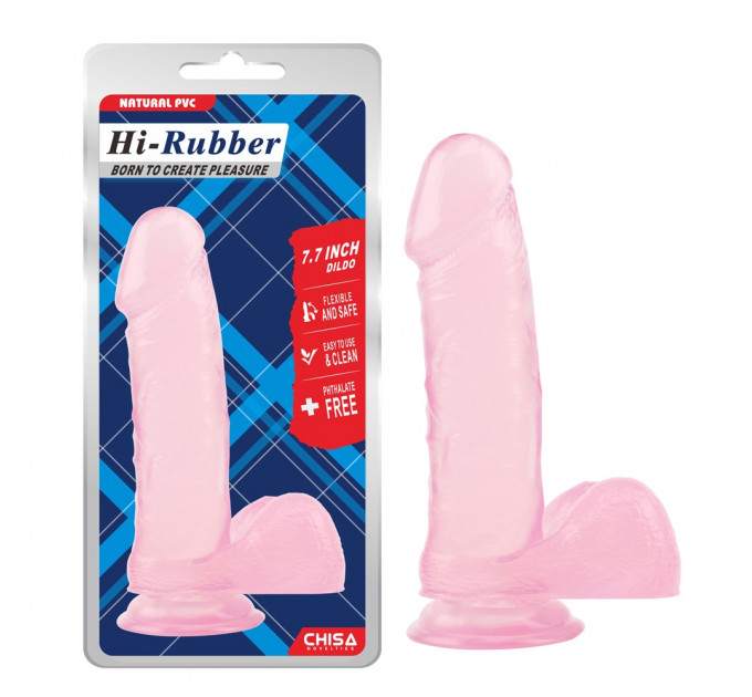 Фаллоимитатор реалистичный с мошонкой Chisa Hi-Rubber Inch Dildo, розовый