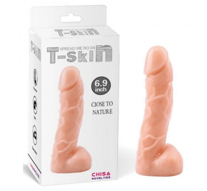 Фаллоимитатор реалистичный Chisa T-skin с яичками, бежевый
