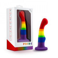 Фаллоимитатор Pride, на присоске, радужный, 13 х 2.9 см
