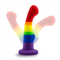 Фаллоимитатор Pride, на присоске, радужный, 13 х 2.9 см