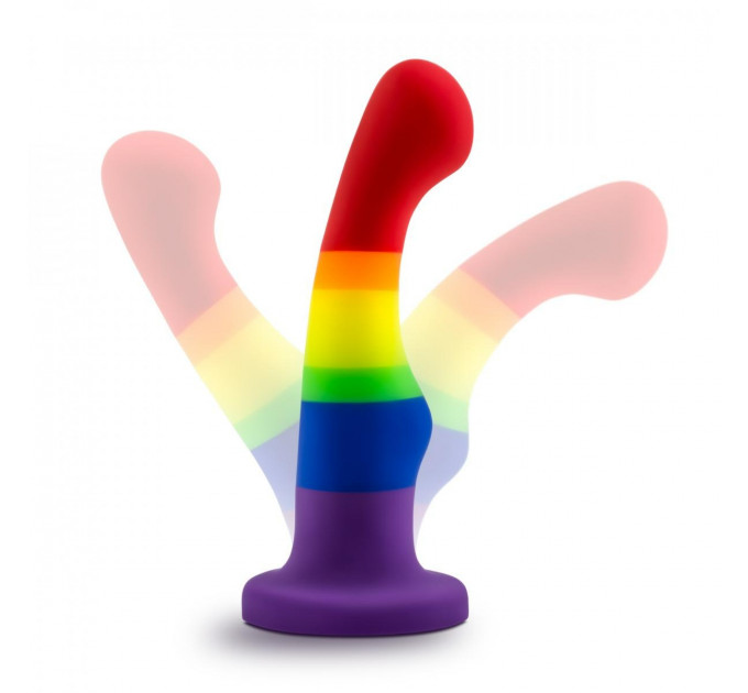 Фаллоимитатор Pride, на присоске, радужный, 13 х 2.9 см