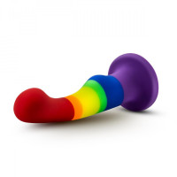 Фаллоимитатор Pride, на присоске, радужный, 13 х 2.9 см
