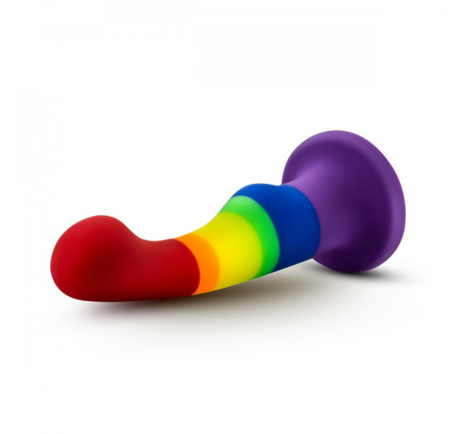 Фаллоимитатор Pride, на присоске, радужный, 13 х 2.9 см
