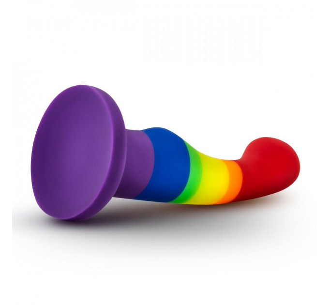 Фаллоимитатор Pride, на присоске, радужный, 13 х 2.9 см