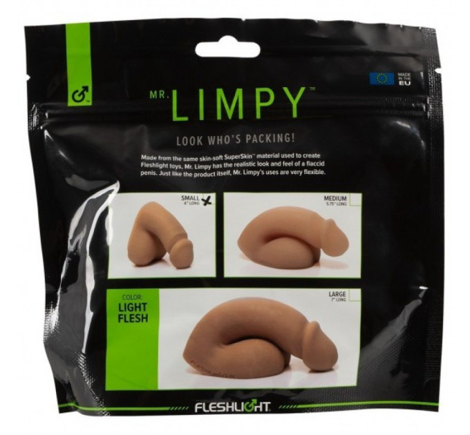 Фаллоимитатор имплант реалистичный Mr. Limpy Light Flesh Small (RP), бежевый, 9 см х 3.5 см