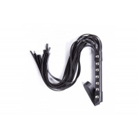 Флоггер с шипами черный DS Fetish Studded flogger black