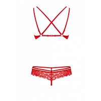 Комплект Obsessive 860-SET-3 2 pcs set red L/XL